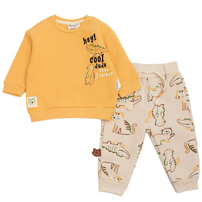 Комплект утеплённый для мальчика Miniworld 18451 горчичный 1